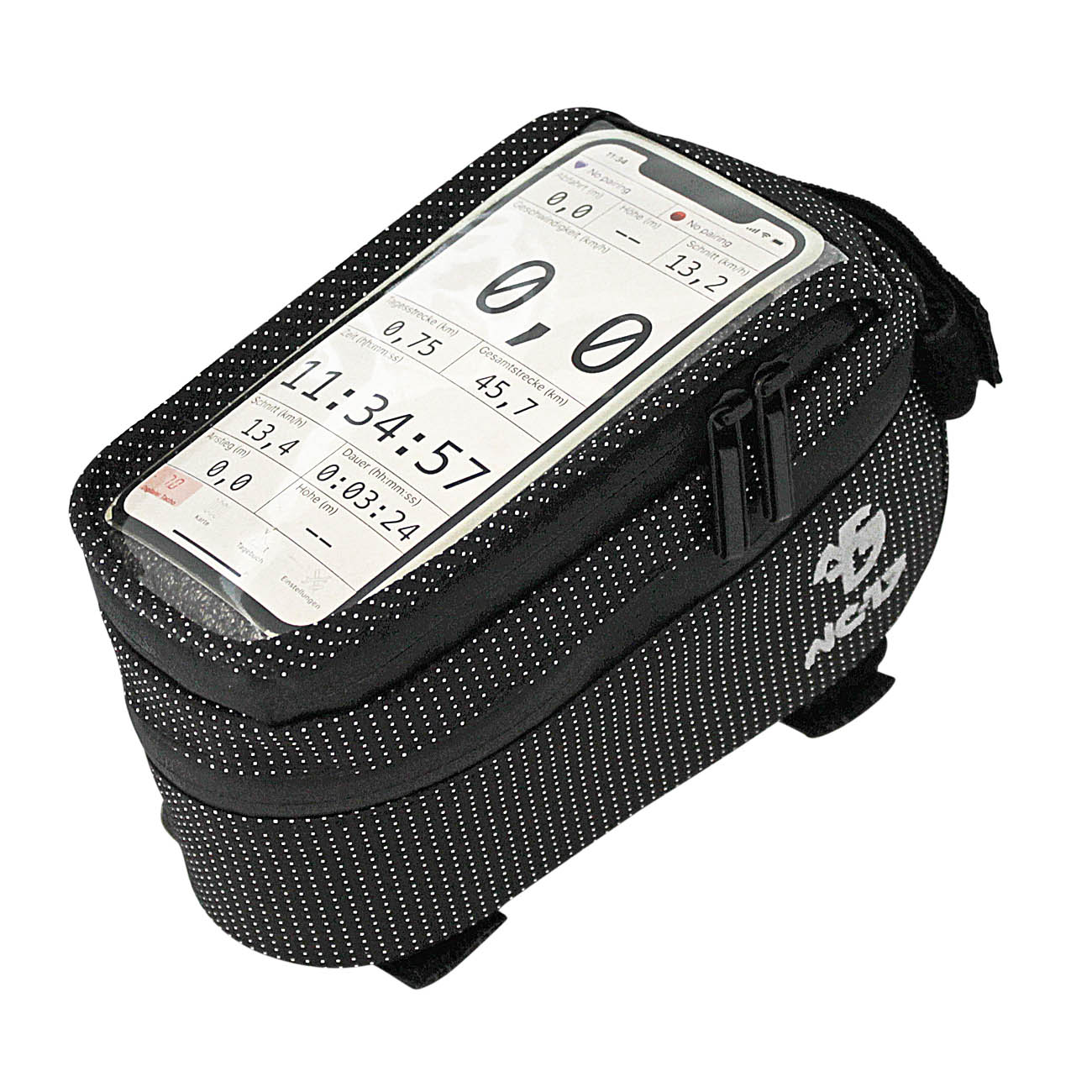NC-17 Connect Smartphone Tasche DOT<br/>Für Oberrohr, schwarz, Klettverschluss<br/>  