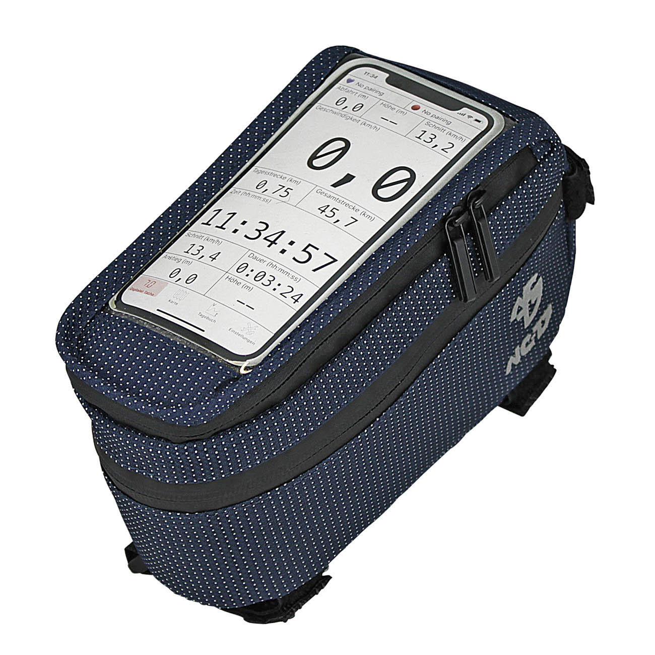 NC-17 Connect Smartphone Tasche XL DOT<br/>Für Oberrohr, blau, Klettverschluss<br/>  